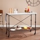 preview thumbnail 5 of 9, SEI Furniture Black Faux Marble Rolling Kitchen Island