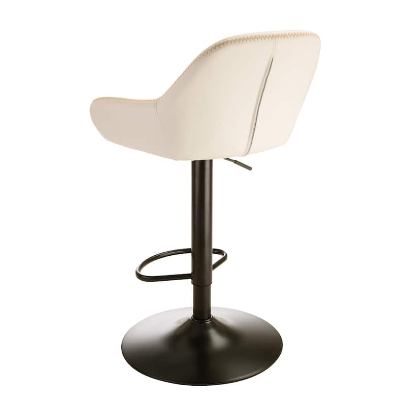 Glitzhome Mid-Century Height Adjustable Faux Leather Swivel Counter Bar Stools