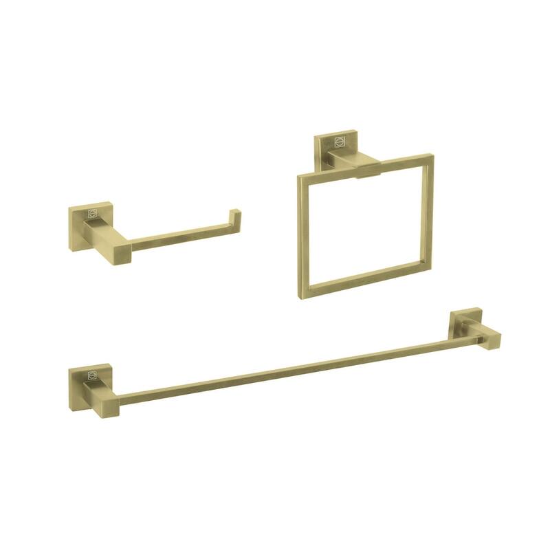 Indigo Home 3-Piece Bathroom Hardware Set - Brushed Gold