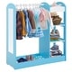 preview thumbnail 19 of 30, Gymax Kids Dress up Storage Hanging Armoire Dresser Costume Closet w/ Blue