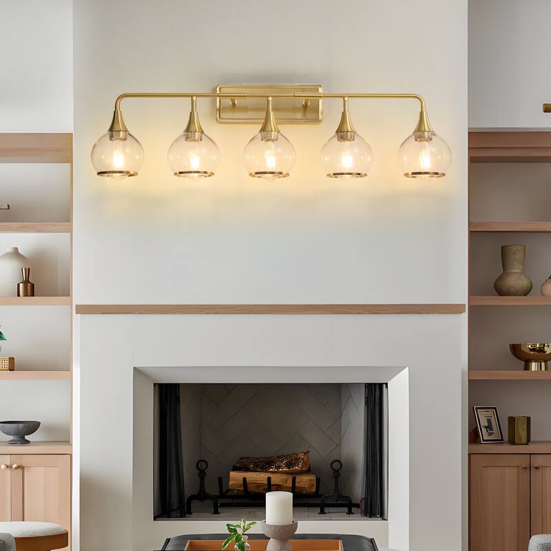 Modern Vanity Lights Dimmable Bathroom Light Fixtures with Glass Shade