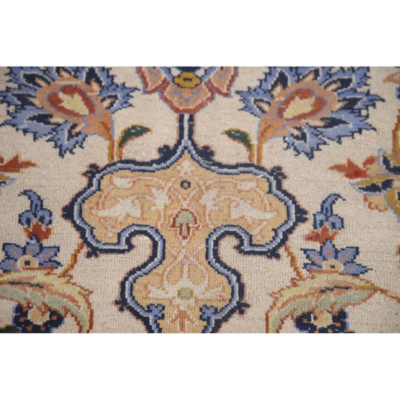 Hand Knotted Oriental 100% Wool Carpet Traditional Floral Beige & Ivories Najafabad Area Rug - 10' 9'' X 8' 2''