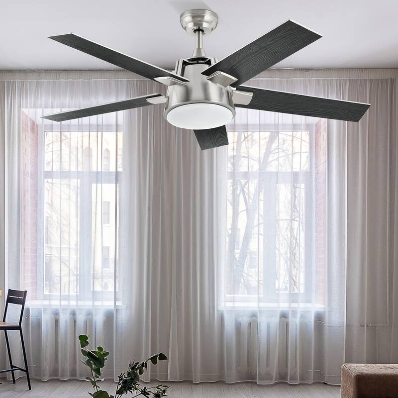 52 Inch Modern Ceiling Fan With Light And Wall Switch Remote