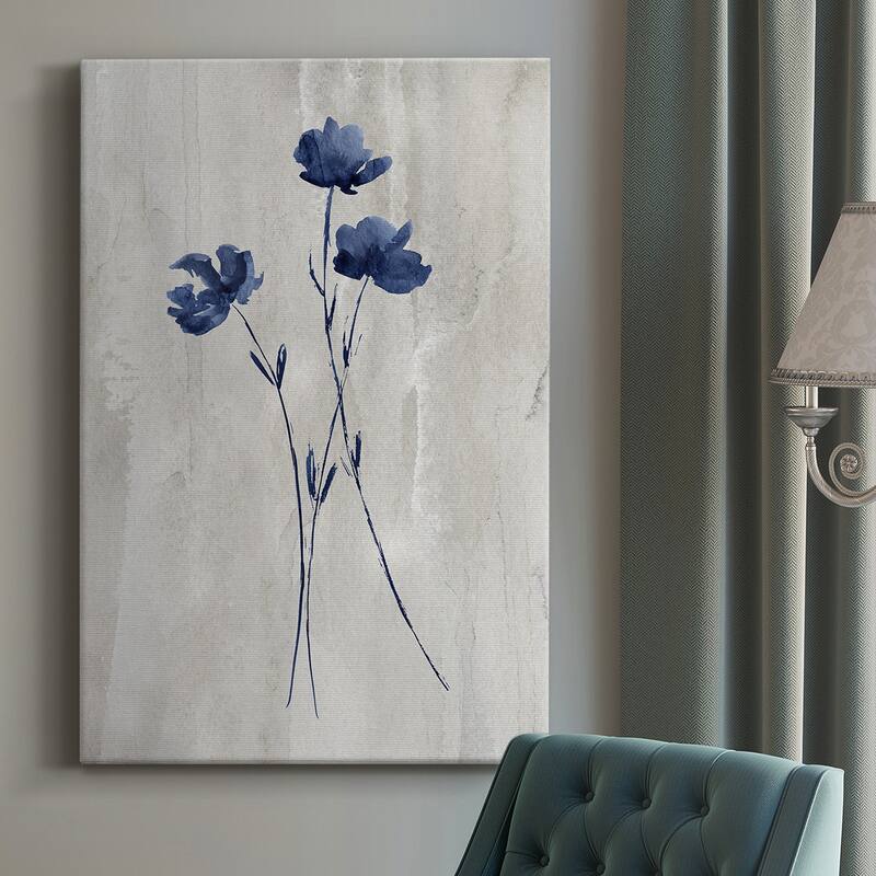 Indigo Botanical III Premium Gallery Wrapped Canvas - Ready to Hang