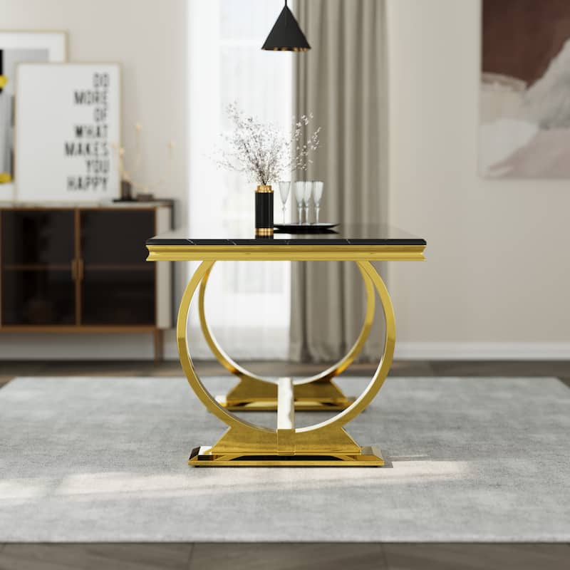 Dining Table Set with Arm Dining Chairs