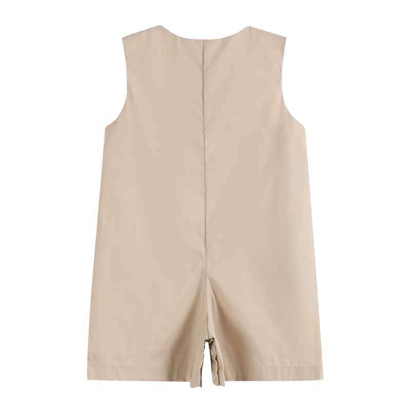 Light Brown Camping Applique Shortall
