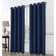 preview thumbnail 2 of 2, Cassi Shimmer Woven Texture Window Curtain Set Navy Blue