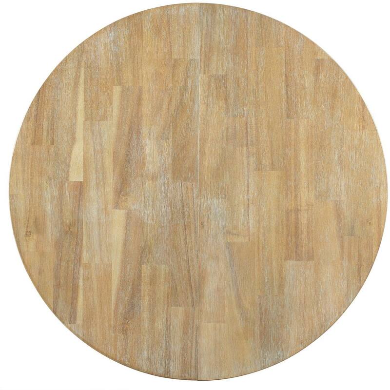 Wooden Round Drop Leaf Extendable Dining Table Set with 4 Upholstered Chairs