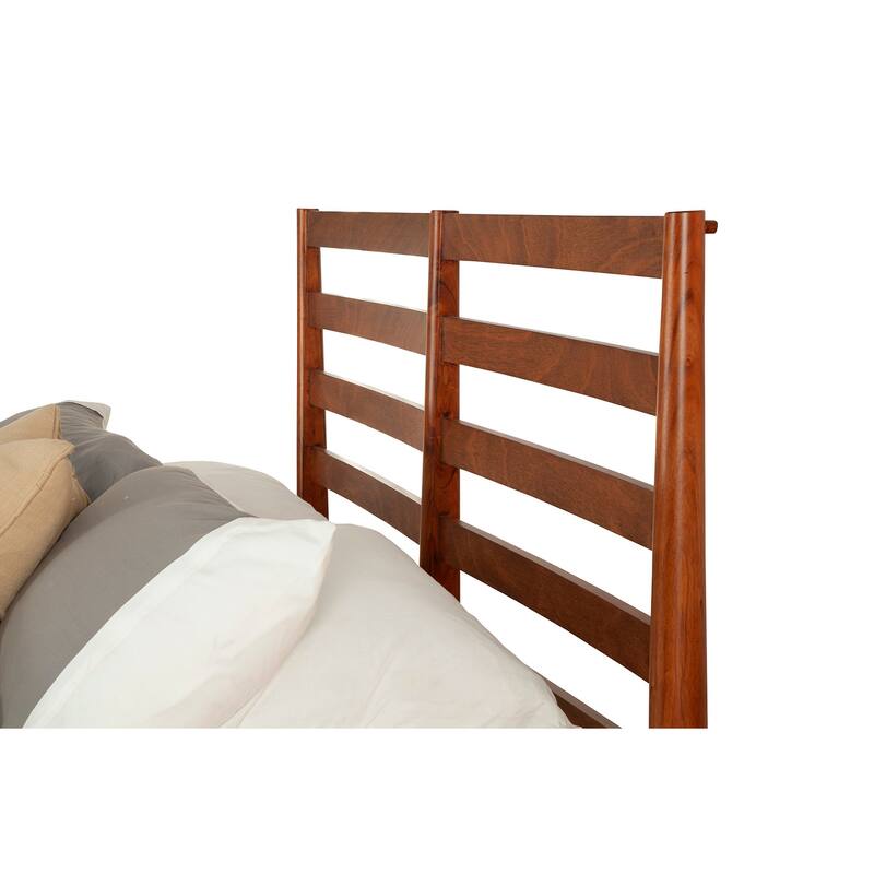 Queen Bed with Slat Headboard & Nailhead Trim - Bedroom Furniture Set