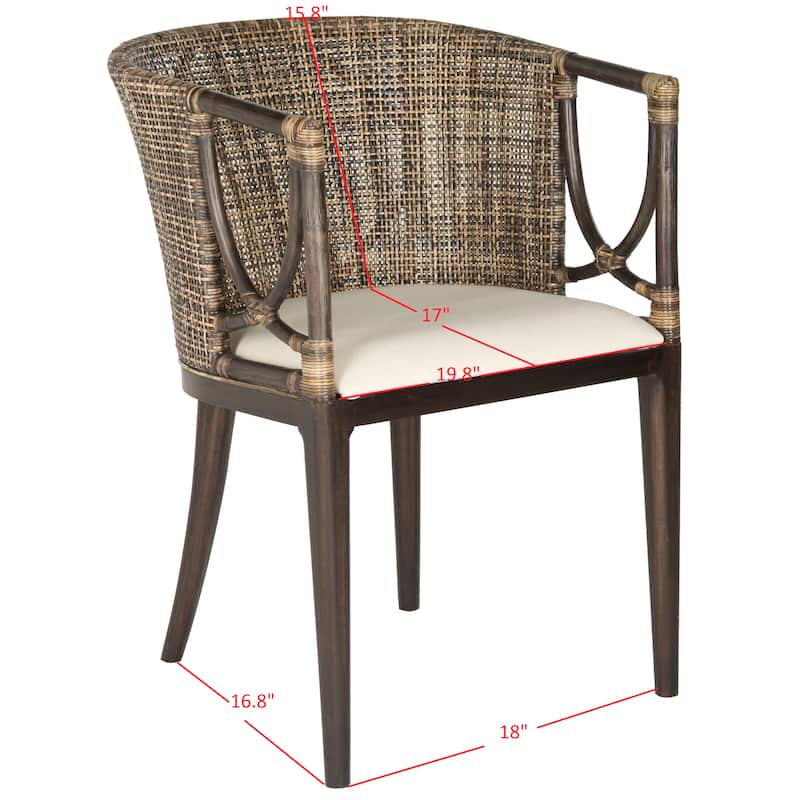 SAFAVIEH Olafia Dining Brown/ Black Arm Chair - 22.3" x 23.3" x 31.5" - 22Wx23Dx32H
