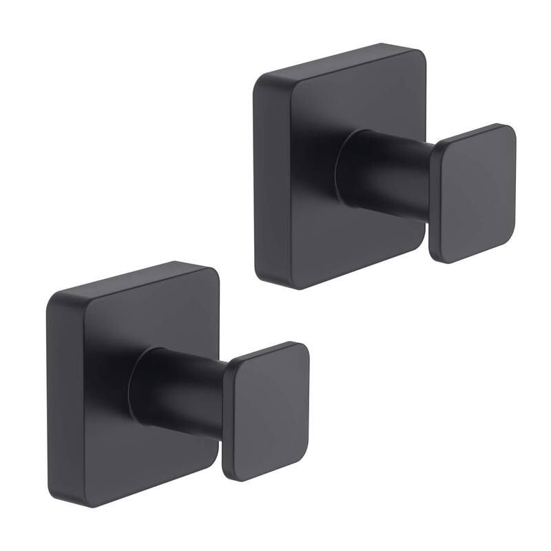 Blaze Bathroom Towel & Robe Hook 2 Count - Matte Black