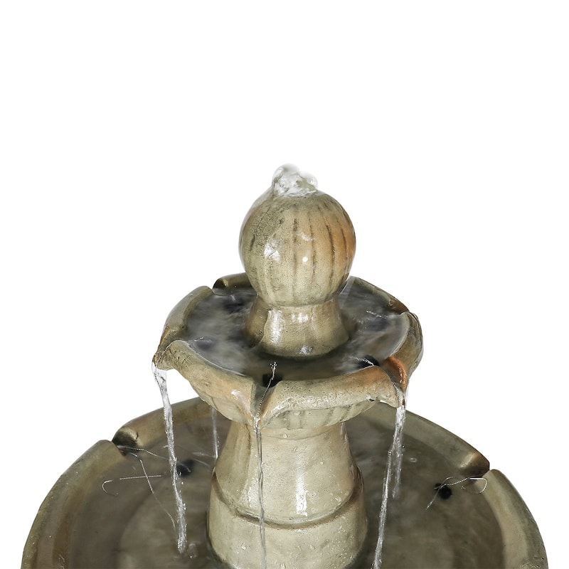 51.5in Outdoor Water Fountain 2-Tier Waterfall Fountain for Home Decor