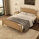 preview thumbnail 2 of 18, Merax Traditional Style Platform Bed with Rattan Headboard and Footboard