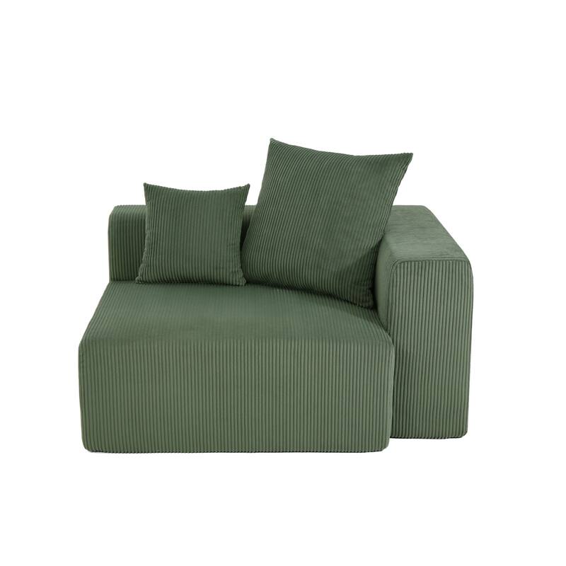 51"W Oversized Modular No Assembly Corduroy Accent Corner Chair