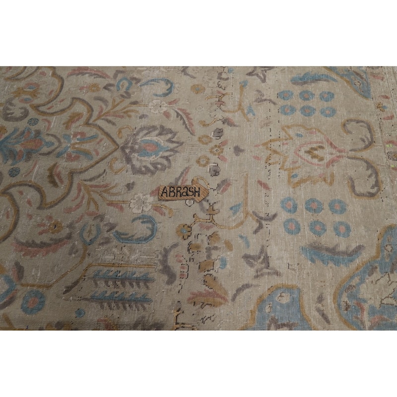 Floral Tabriz Persian Rug Hand-Knotted Traditional Wool Carpet - 7'0"x 10'8"