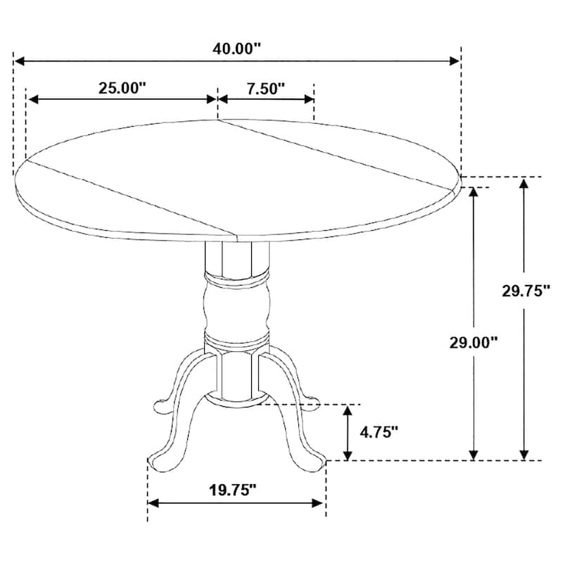 Allison 5-piece White Round Drop Leaf Dining Table Set