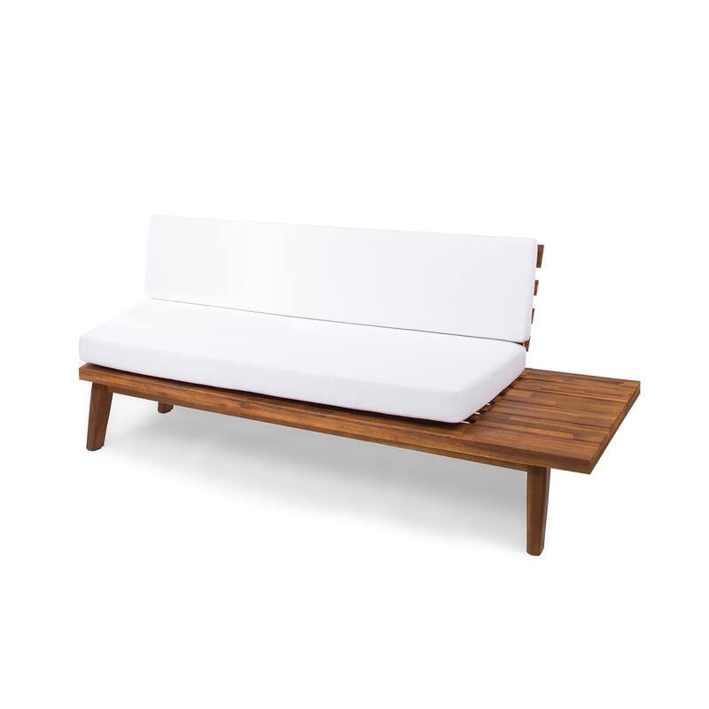 Roomfitters 2-Seater Sofa Left/Right Side with Acacia Wood Frame and Cushions