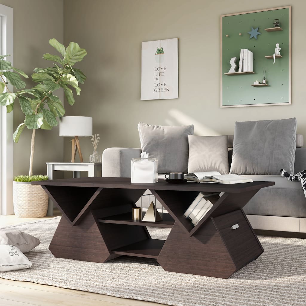 Fore Modern Espresso 47-inch 4-Shelf Coffee Table by Furniture of America
