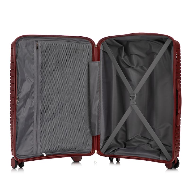 Travel PP Material 3 Piece Luggage Sets with Spinner Wheels and Combination Lock, Luggage for Family Travel Carry on 20/24/28