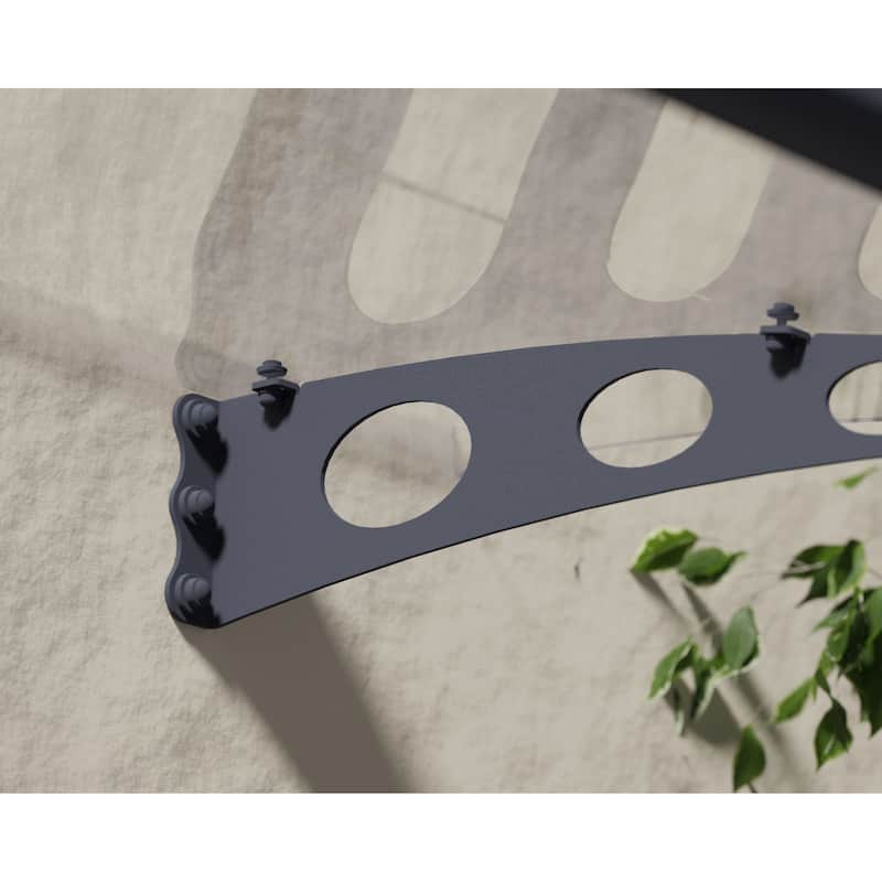 Garamond 3 ft. Gray/Clear Door and Window Fixed Awning