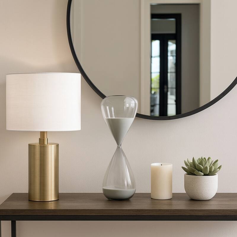 Modern Glass Hourglass Sculpture - Home Decor