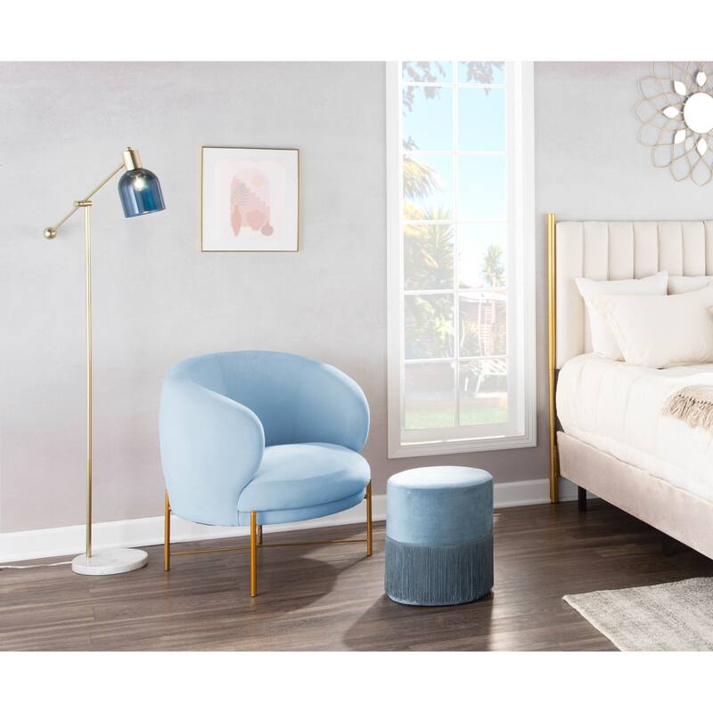 Lumisource Floor Lamp White Marble and Metal with Clear Frosted Glass - 29.5"Lx10.75"Wx73"H