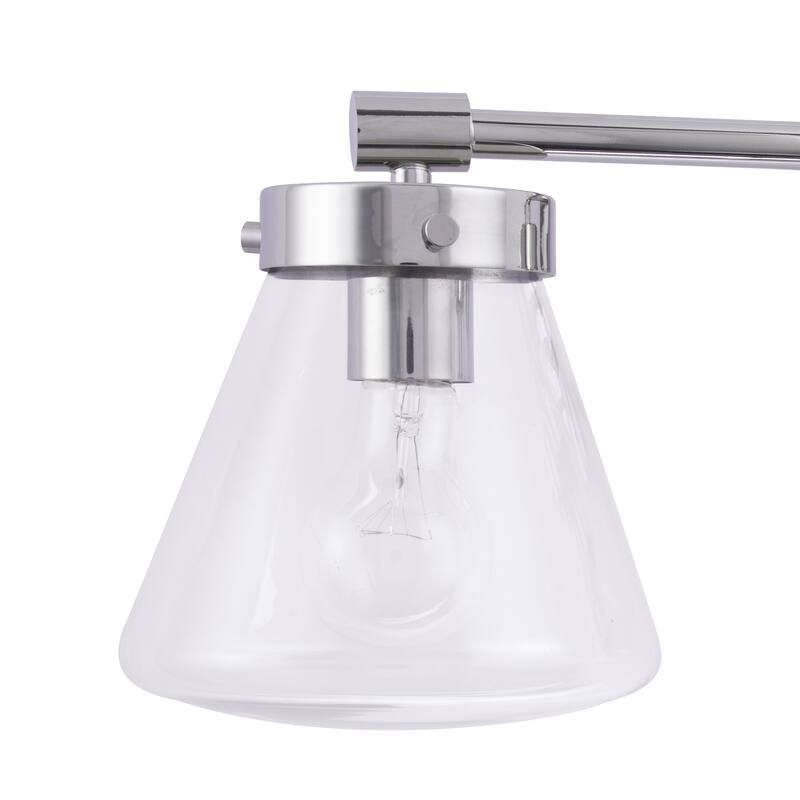 Glam Modern Farmhouse 3-Light Nickel Vanity Light - 30.3"L x 7.67"W x 10.1"H