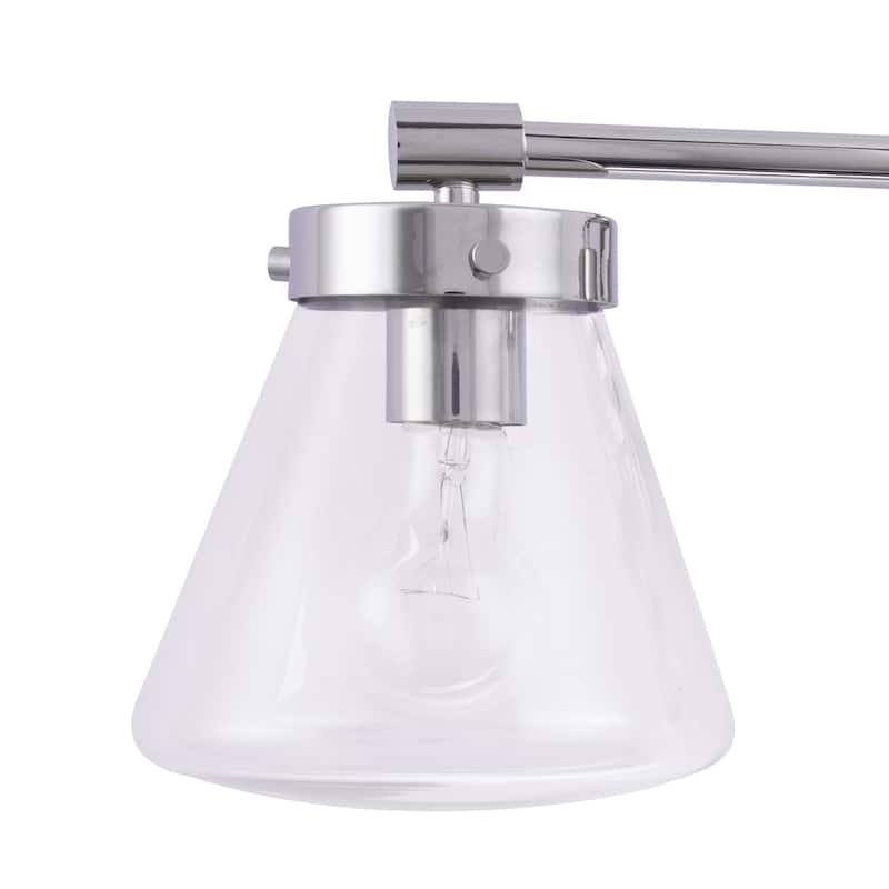 Modern Glam Farmhouse 2-Light Nickel Vanity Light - 15.3"L x 7.67"W x 10.1"H