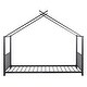 preview thumbnail 4 of 8, House Bed Metal Bed Frame, Twin Size, Black