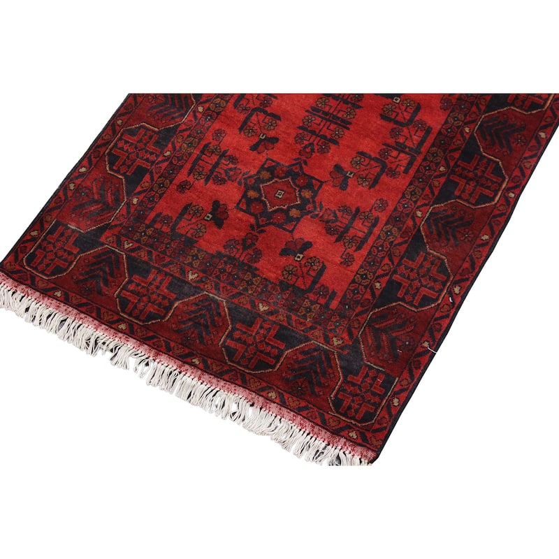 Tribal Biljik Khal Mohammadi Kenia Red/Blue Runner - 2'11'' x 9'2''