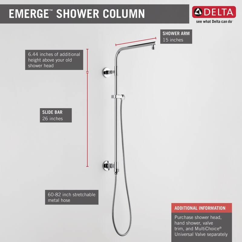 Delta Emerge 26" Round Shower Column with Hose and Integrated Diverter