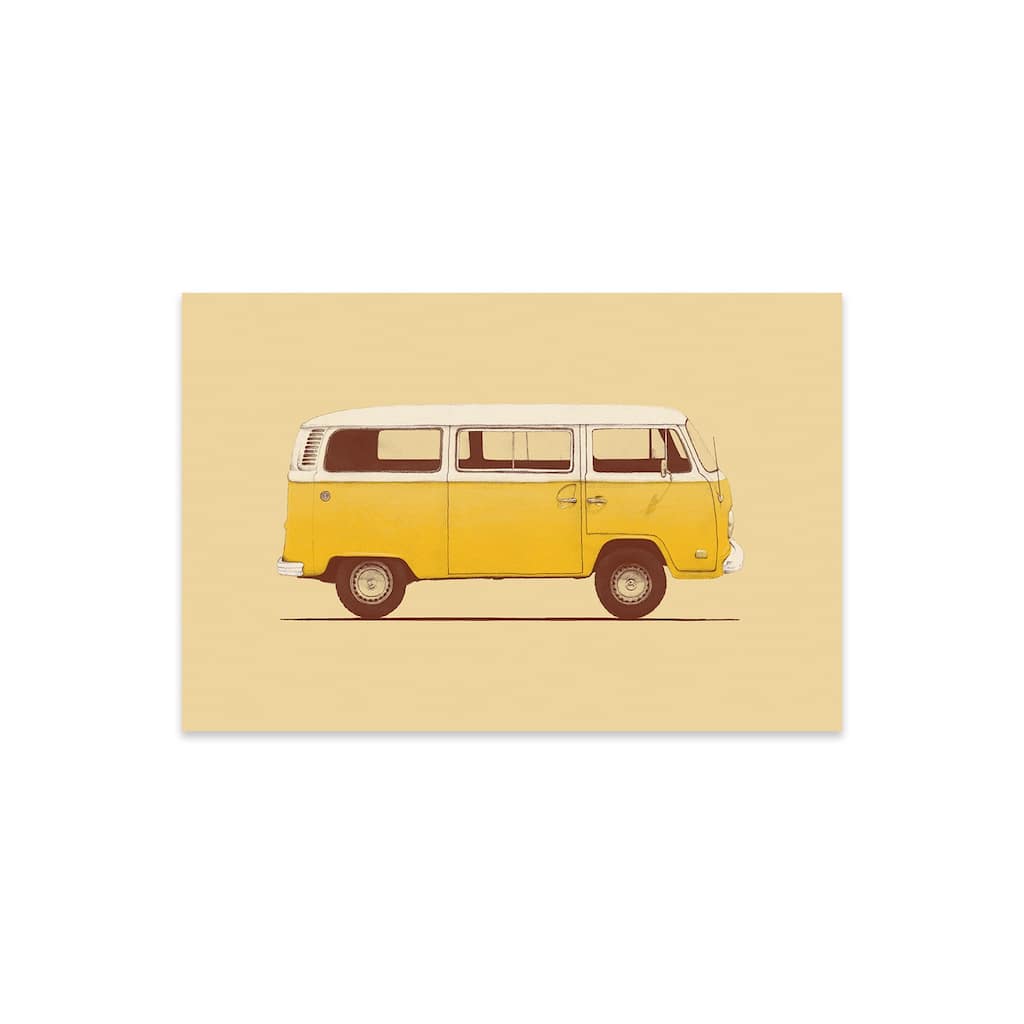 Yellow Van Print On Acrylic Glass by Florent Bodart