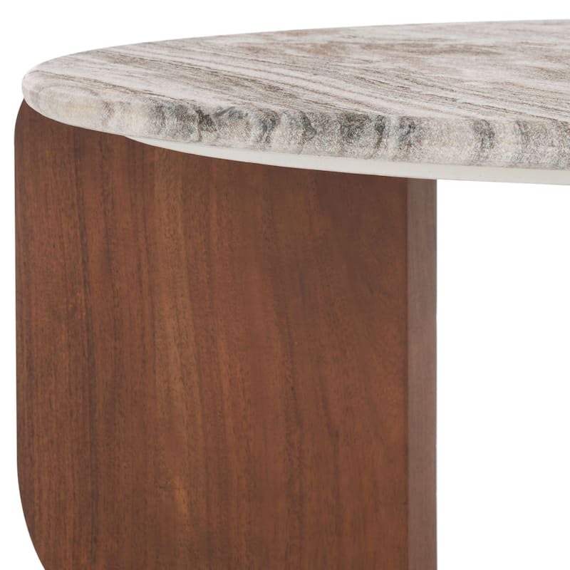 SAFAVIEH Home Graelyn Marble Top Coffee Table - 35"W x 35"D x 15"H