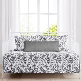 LAURA ASHLEY 枕カバー 50X70cm Laura Ashley Amberley Cotton Black 4 Piece Daybed Cover Set - Bed