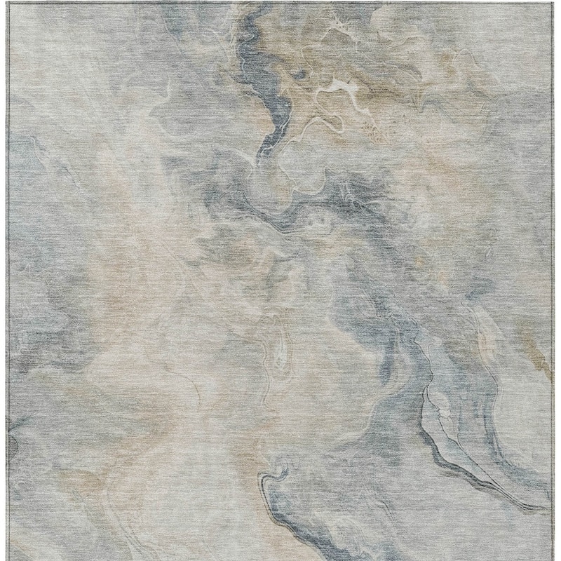 HomeRoots Abstract Modern Rectangle Outdoor Rug
