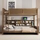 preview thumbnail 8 of 9, Full XL over Queen Bunk Bed with Storage Cabinets and USB Ports