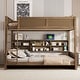 preview thumbnail 40 of 48, Twin XL / Full XL over Queen Bunk Bed with Open Cabinets and Charging Station, Storage Kids Bed Frame with Ladder