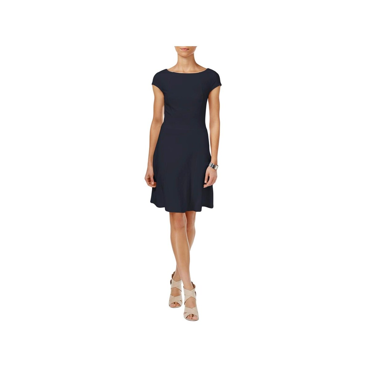Shop Armani Exchange Womens Wear To Work Dress Boat Neck Knee