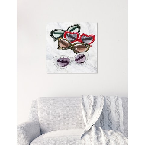 Oliver Gal 'Cat Eye Shades' Fashion and Glam Wall Art Canvas Print - Red, White