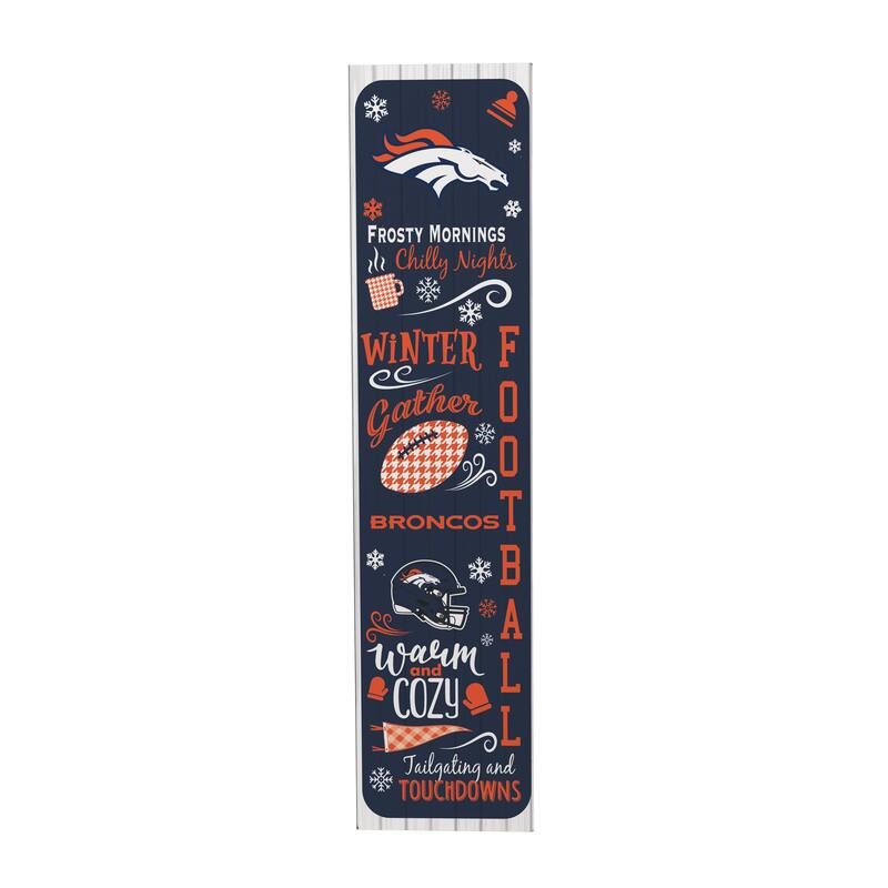 47" Double Sided Seasonal Porch Leaner, Denver Broncos - 47" x 11.25"