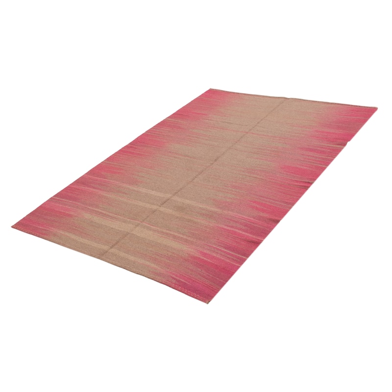 ECARPETGALLERY Flat-Weave Ankara FW Pink Wool Kilim - 6'0 x 8'8