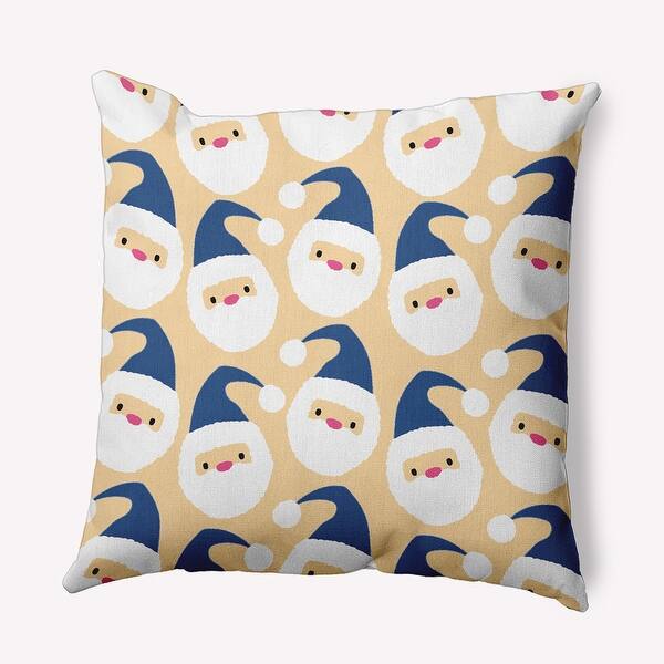 slide 2 of 4, Dancing Santas Indoor/Outdoor Throw Pillow Dark Cobalt - 16" x 16"