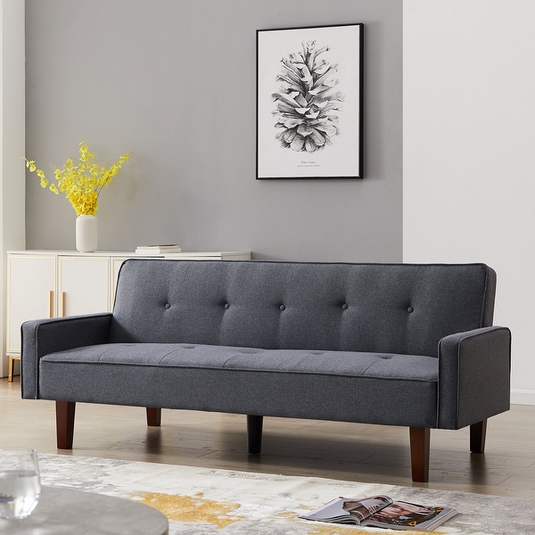 KINWELL 75 inch Modern Square Arm Futon Sleeper Sofa On Sale