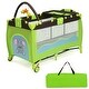 preview thumbnail 1 of 10, Green Baby Crib Playpen Playard Pack Travel Infant Bassinet Bed Yellow - Steel