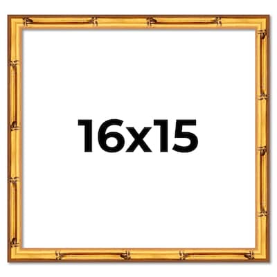 16x15 Frame Gold Bamboo Picture Frame Modern Photo Frame Includes UV Acrylic Shatter Guard Front Acid Free Foam Backing Board