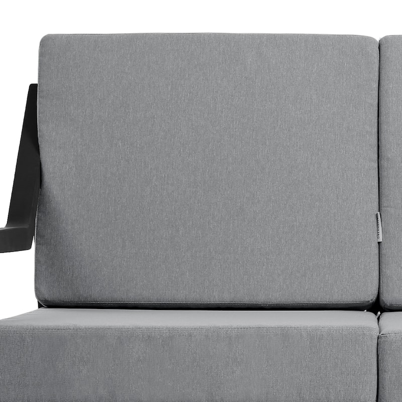 Outdoor Wood Teak Patio 2 Seater Loveseat with Cushion