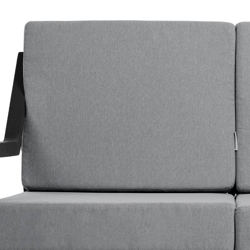 Solid Wood Outdoor Arm Chair Loveseat with Cushion