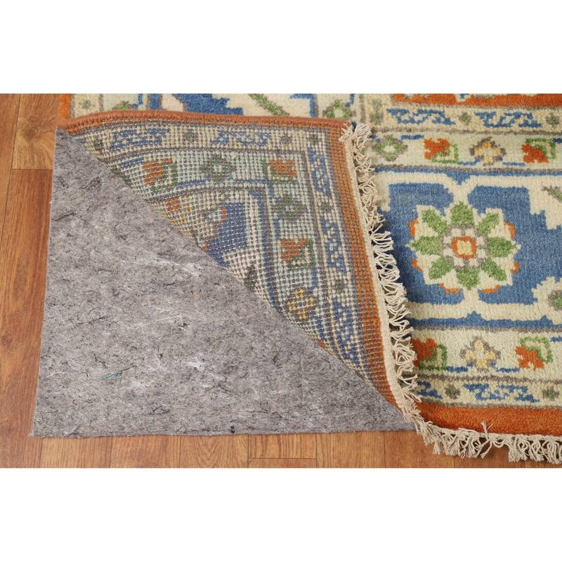 Hand Knotted Oriental 100% Wool Carpet Transitional All-Over Oranges & Rust Oushak Area Rug - 11' 11'' X 9' 0''