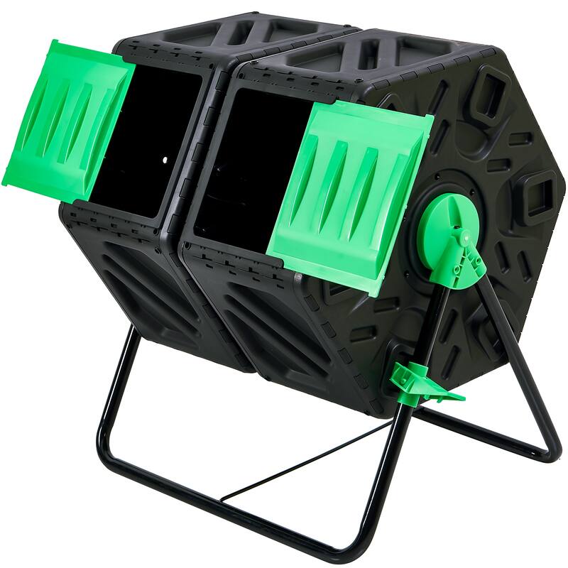 34 Gallon Dual Chamber Compost Tumbler