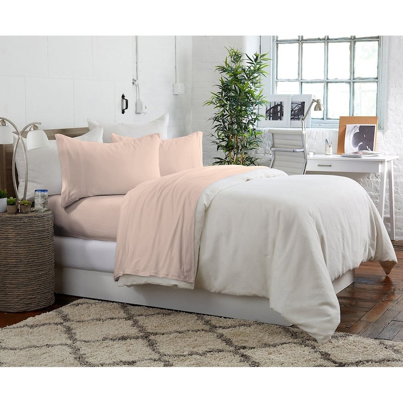 Brooklyn Flat Jersey Knit Sheet Set - Blush - King